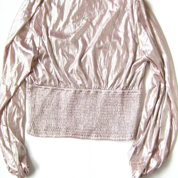 Anthropologie Shimmery Pink Top - Picture 3 of 8